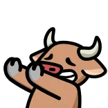 🖐 Toro, Vaca, Animal, Dibujo animado, Lindo, Meme telegram sticker