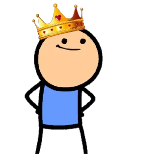👑 国王, 皇冠, 氰化物欢乐秀风格, 卡通, 火柴人, 皇室 whatsapp sticker