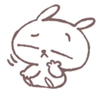 😒 うさぎ, かわいい, 眠い, 動物, アニメ telegram sticker