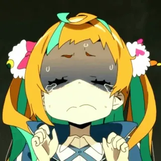 🌈 Аниме, Мультфильм, Плач, Грустный, Слезы, Эмоциональный telegram sticker