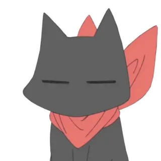 😑 кот, животное, мультфильм, стикер, черный кот telegram sticker