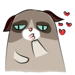 😘 Grumpy Cat сердитый кот, кот, сердитый, мем, животное, милый telegram sticker
