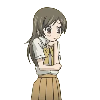 🤔 Anime, Gadis, Seragam sekolah, Imut, Cemberut telegram sticker