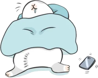 😪 sleeping, bunny, cute, cartoon, phone, lazy telegram sticker