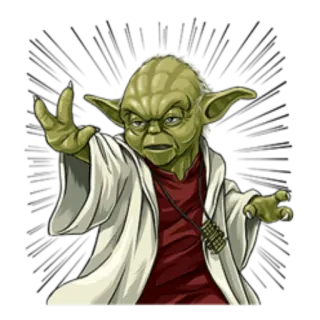 🤼 Yoda Star Wars 尤达, 星球大战, 绝地武士, 角色, 科幻, 电影 telegram sticker