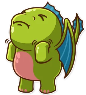 🤔 dragão, desenho animado, fofo, monstro, animal, fantasia, adesivo telegram sticker