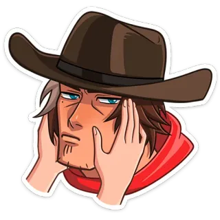 ⭐ mężczyzna, kapelusz, kowboj, portret, emotikon, naklejka telegram sticker
