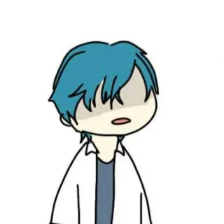 🦕 Anime Junge, blaue Haare, Cartoon, Charakter, Avatar whatsapp sticker