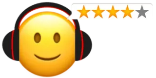4⃣ Эмодзи, Рейтинг, Звезды, Наушники, Музыка, Обзор telegram sticker