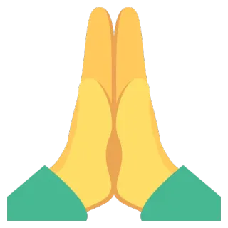 🙏 mains jointes, emoji, namaste, prière, mains, geste, spirituel whatsapp sticker