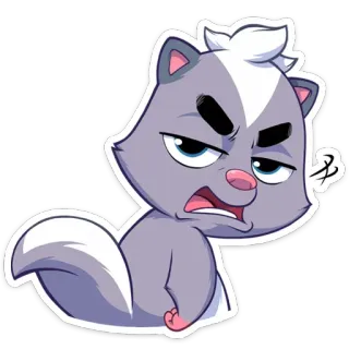 😤 puzzola, cartone animato, arrabbiato, seccato, animale, carino telegram sticker