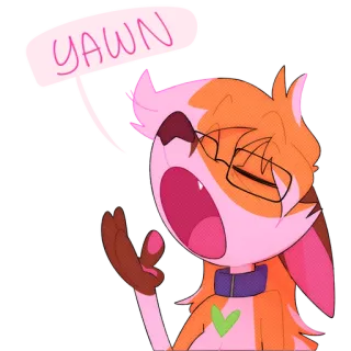 😴 YAWN Зевок, Сонный, Уставший, Мультфильм, Животное whatsapp sticker