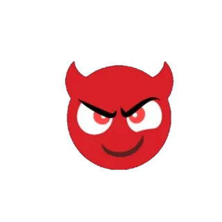 😈 diablo, demonio, emoji, rojo, cuernos, malvado, dibujos animados whatsapp sticker