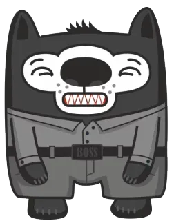 😛 BOSS 강아지, 보스, 만화, 동물, 스티커, 캐릭터 telegram sticker
