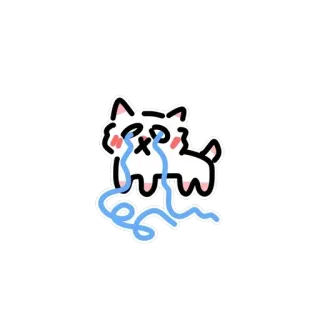 😭 gatto, piangere, triste, cartone animato, adesivo, animale telegram sticker