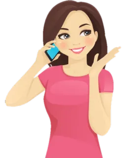 💁‍♀ Frau, Handy, Kommunikation, Cartoon, Mädchen, Rosa whatsapp sticker