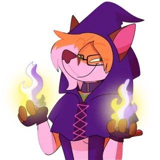🔥 фурри, волшебник, магия, лиса, мультфильм, животное, ведьма whatsapp sticker