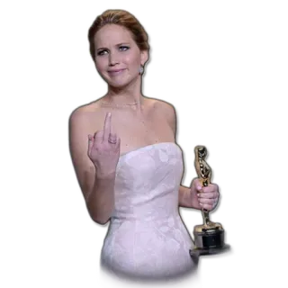 🖕 Jennifer Lawrence Jennifer Lawrence, middle finger, offensive, actress, celebrity telegram sticker