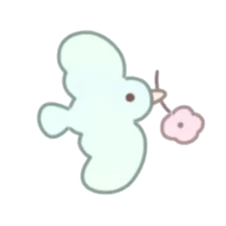 🕊 oiseau, fleur, paix, colombe, pastel, mignon, minimaliste telegram sticker
