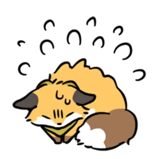 😰 キツネ, 動物, かわいい, 眠い, アニメ whatsapp sticker