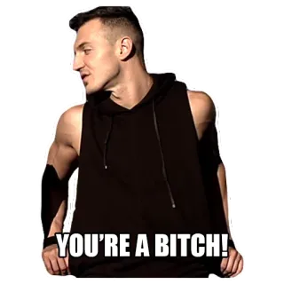 🖕 YOU'RE A BITCH! оскорбление, ругательство, обидный, грубый, злой, оскорбление на почве ненависти whatsapp sticker