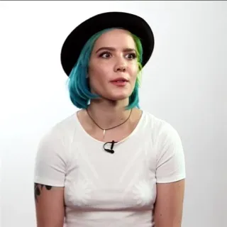 😐 Halsey นักร้อง, นักดนตรี, คนดัง, ภาพเหมือน, ผู้หญิง telegram sticker