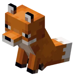 🦊 Minecraft minecraft, fox, animal, game, pixel art telegram sticker