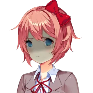 😔 Sayori Doki Doki Literature Club! anime, manga, doki doki literature club, sayori, sad, emotional, character, videogame telegram sticker