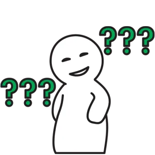 ❓ question marks, person, thinking, confused, white figure, unsure telegram sticker