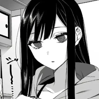 📍 ジ garota anime, cabelo preto, mangá, desenho animado, anime, garota telegram sticker