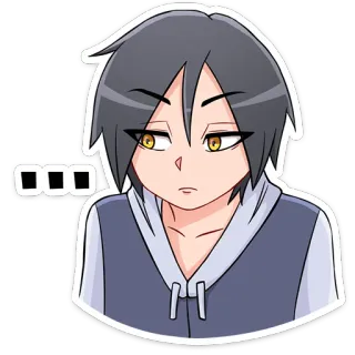 😐 ... anime, manga, sticker, boy, thinking, question telegram sticker