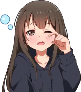 😪 Anime, Mädchen, Cartoon, Süß, Kawaii, Ausdruck, Müde whatsapp sticker