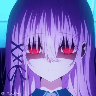😈 @Fix_x_Fox Anime, Cô gái, mắt đỏ, rùng rợn, Manga, Phim hoạt hình whatsapp sticker