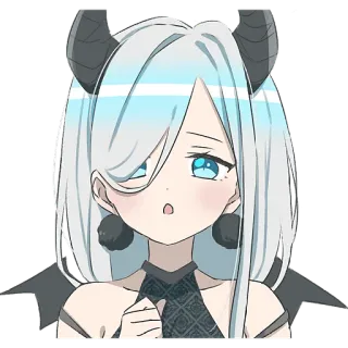 😔 Anime, Duivelmeisje, Schattig, Cartoon, Sticker, Manga, Meisje, Duivel telegram sticker