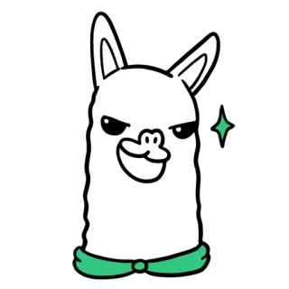 😏 lhama, animal, desenho animado, fofo, engraçado, adesivo whatsapp sticker