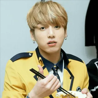 🍍 Jungkook Jungkook, BTS, K-Pop, singer, idol, eating telegram sticker