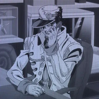 😠 Jotaro Kujo JoJo's Bizarre Adventure Anime, Manga, Jotaro Kujo, JoJo's Bizarre Adventure, Karakter, Panggilan, Telepon telegram sticker