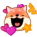 😍 chien, mignon, amour, cœur, joyeux, animal telegram sticker