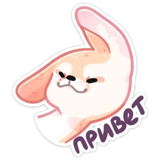 👋 Привет animal, conejo, saludo, lindo, pegatina, hola, amigable telegram sticker