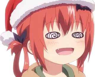 🤤 Satania Gabriel Dropout anime, ragazza, satania, cappello da babbo natale, natale, ipnotizzato telegram sticker