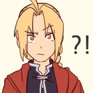 🤨 Edward Elric Fullmetal Alchemist ?! Anime, Ponto de interrogação, Confuso, Fullmetal Alchemist, Edward Elric, Sticker telegram sticker