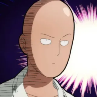 😒 Saitama One-Punch Man Saitama, One-Punch Man, anime, eroe, calvo, in espressivo telegram sticker