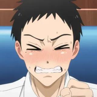 😳 Anime, nervös, verlegen, errötend, Gesichtsausdruck telegram sticker