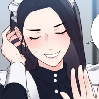 🔖 Anime, Maid, Sonrojada, Chica, Dibujos animados whatsapp sticker