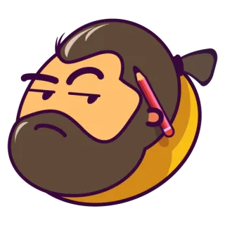 🤨 Desenho animado, Personagem, Desenho, Lápis, Zangado, Homem telegram sticker