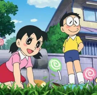 😍 Nobita Doraemon Anime, Freunde, Cartoon, Kinder, Figuren whatsapp sticker