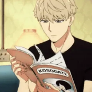 🤓 KOSODATE anime, book, reading telegram sticker