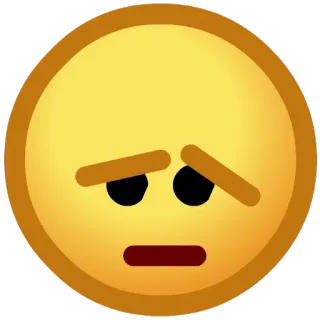 😞 Emoji, Triste, Visage, Jaune, Expression, Sentiment telegram sticker