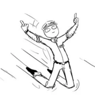 🖕 I BEAT HUMAN middelvinger, beledigend, cartoon, gebaar telegram sticker