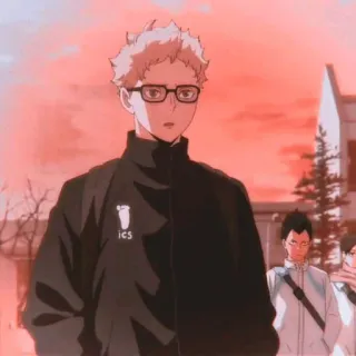 🍤 Kei Tsukishima Haikyuu!! ics Anime, Haikyuu, Kei Tsukishima, Tsukki, Karakter, Voli telegram sticker